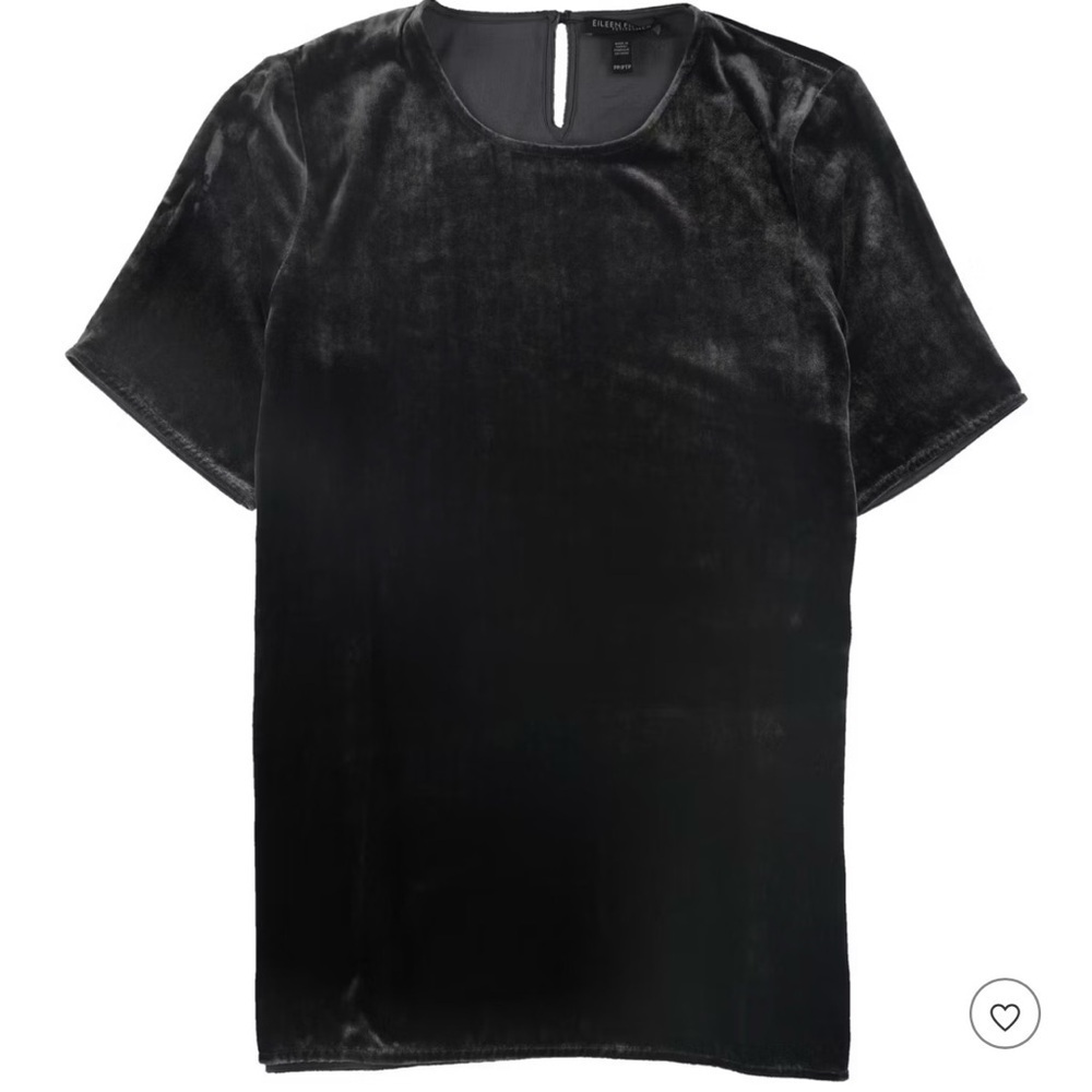 Eileen Fisher Hunter Green Velvet Short Sleeve Tee.     Size: Medium